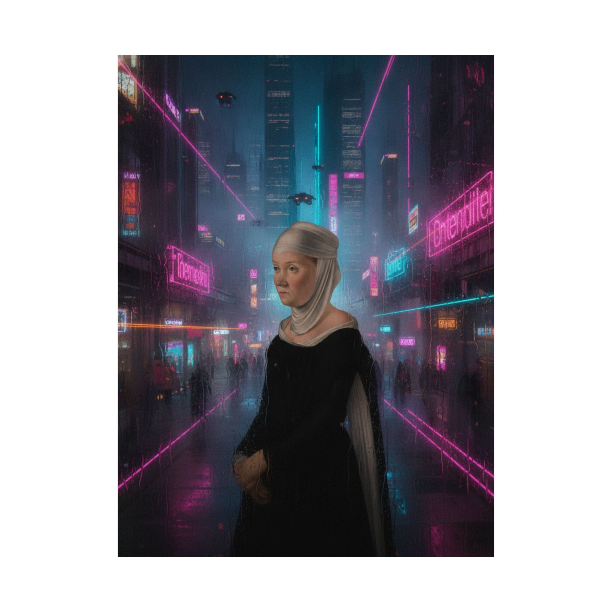 Neon Noir — Person — Matte Poster