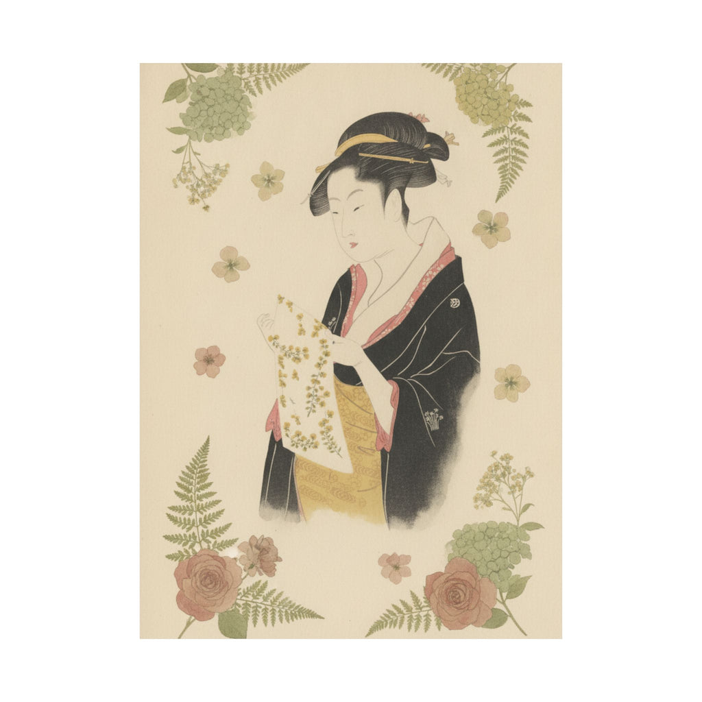 Botanical — The Lady Tomimoto Toyohina Reading A Letter — Matte Poster