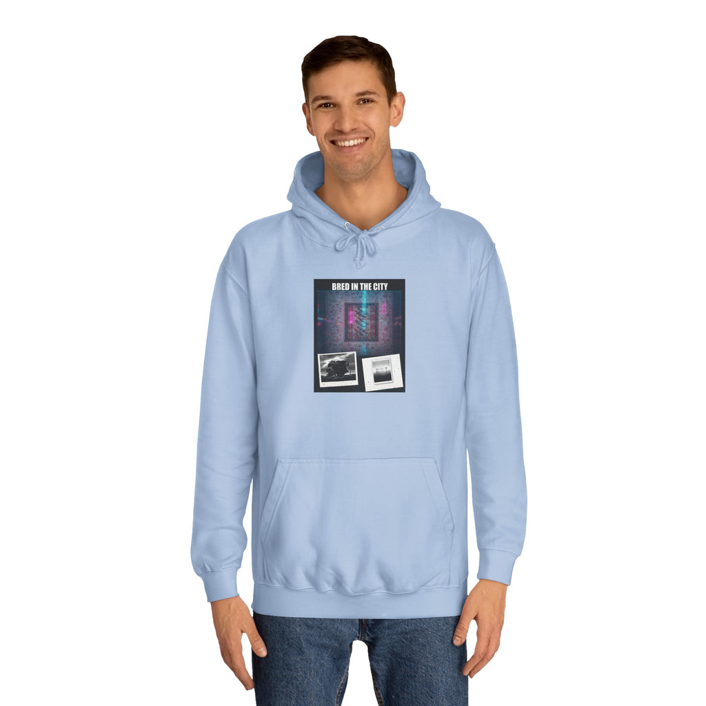 BRED IN THE CITY Purple Neon Collage Hoodie