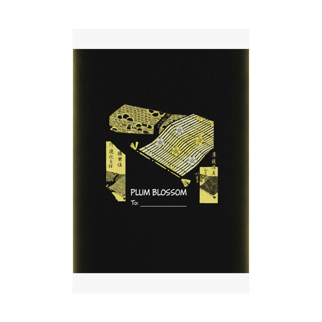 Streetwear Collage — Pattern Of Plum Blossom — Matte Poster