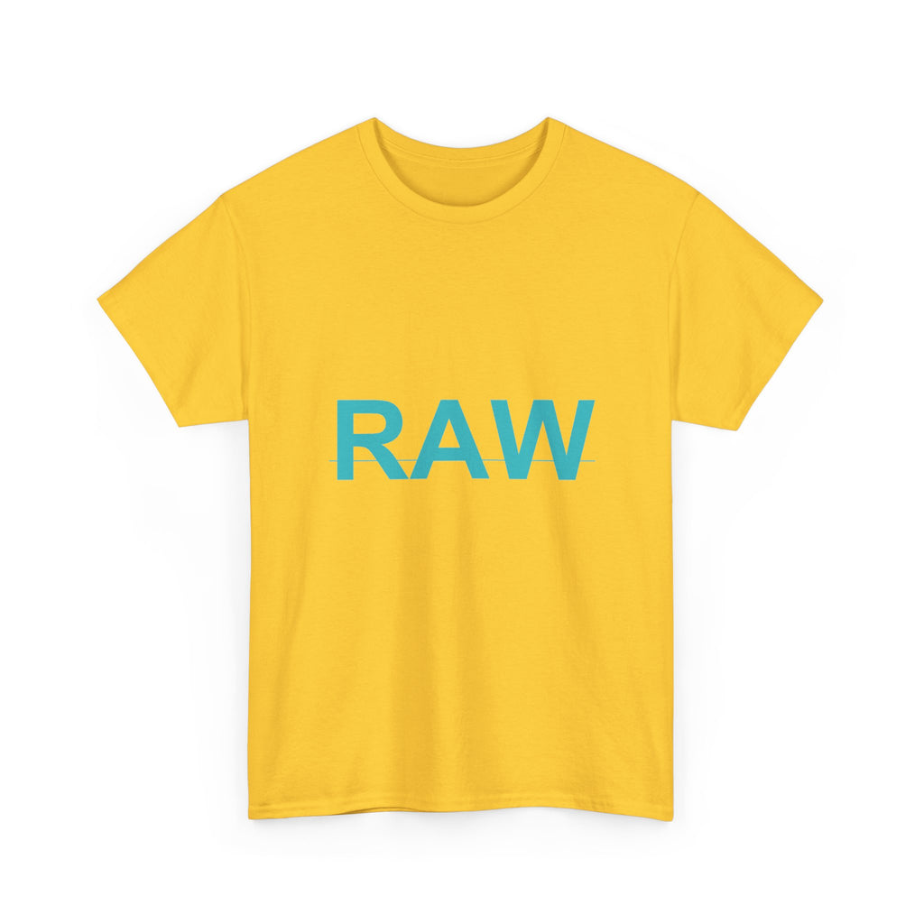 RAW Teal Block Letter Minimalist Statement Tee