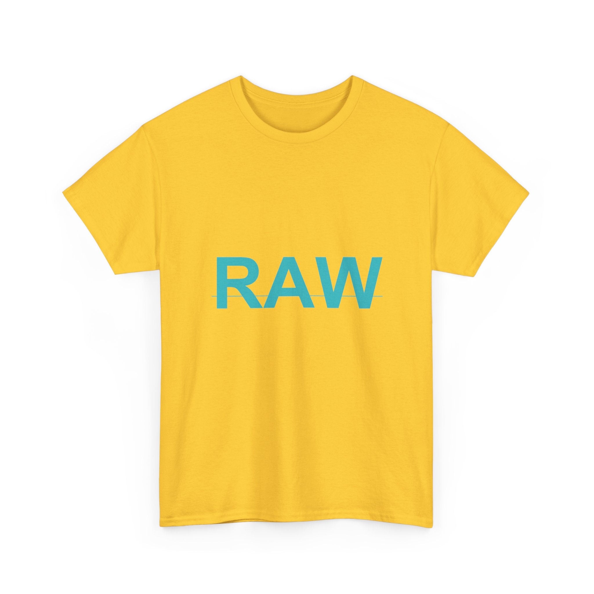 RAW Teal Block Letter Minimalist Statement Tee