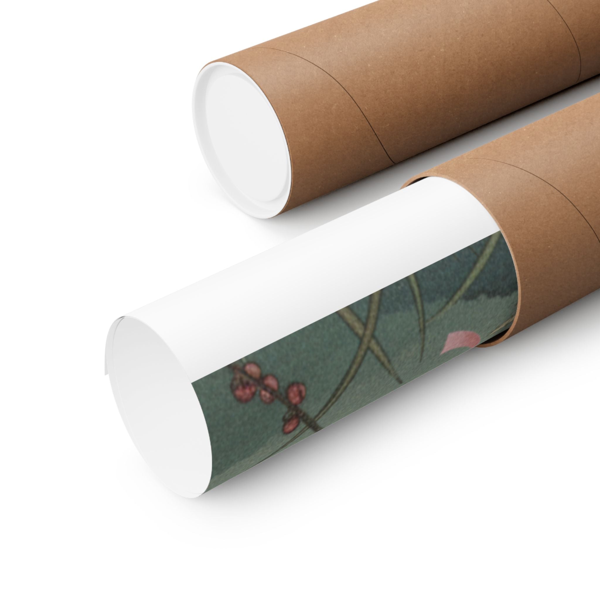 Scenic Nature — Bush Warbler On A Plum Branch (Ume Ni Uguisu) — Matte Poster
