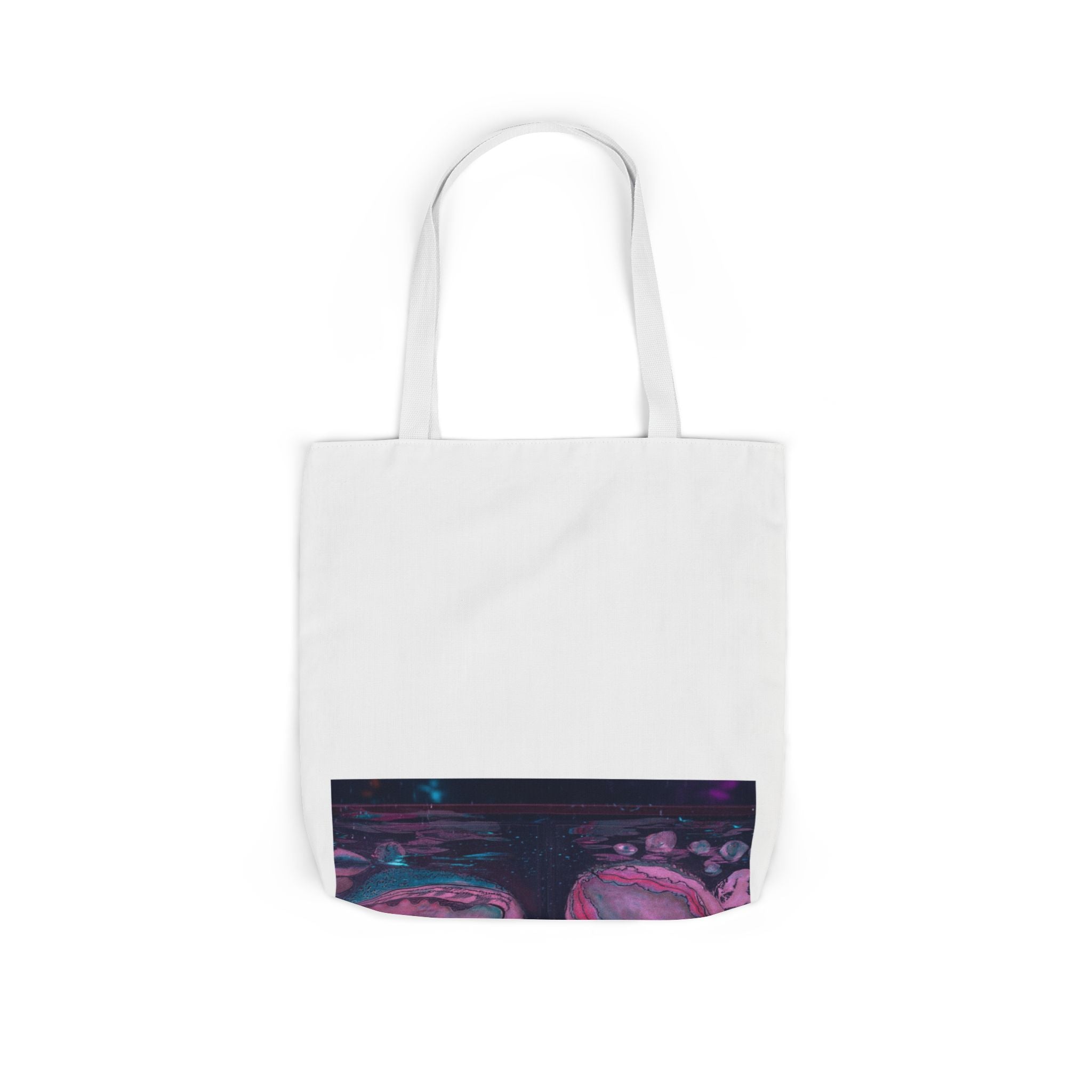 Neon Night Glow Agate Abstract Photo Canvas Tote Bag