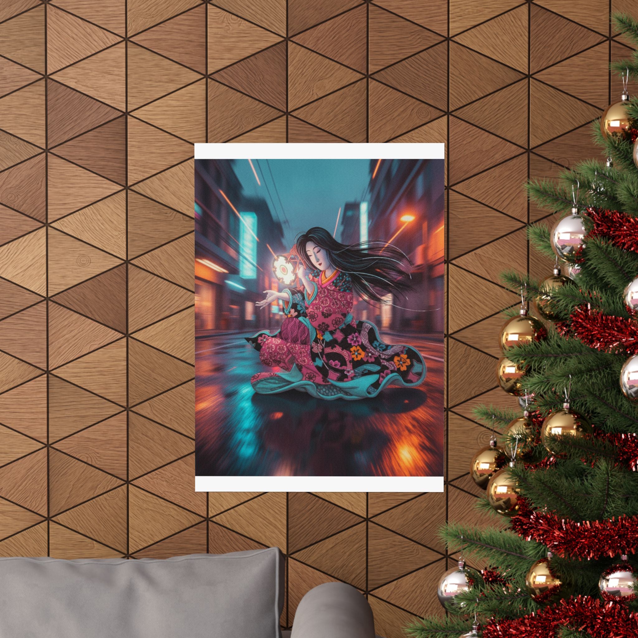 Fast Furious — Woman Playing The Tsuzumi — Matte Poster