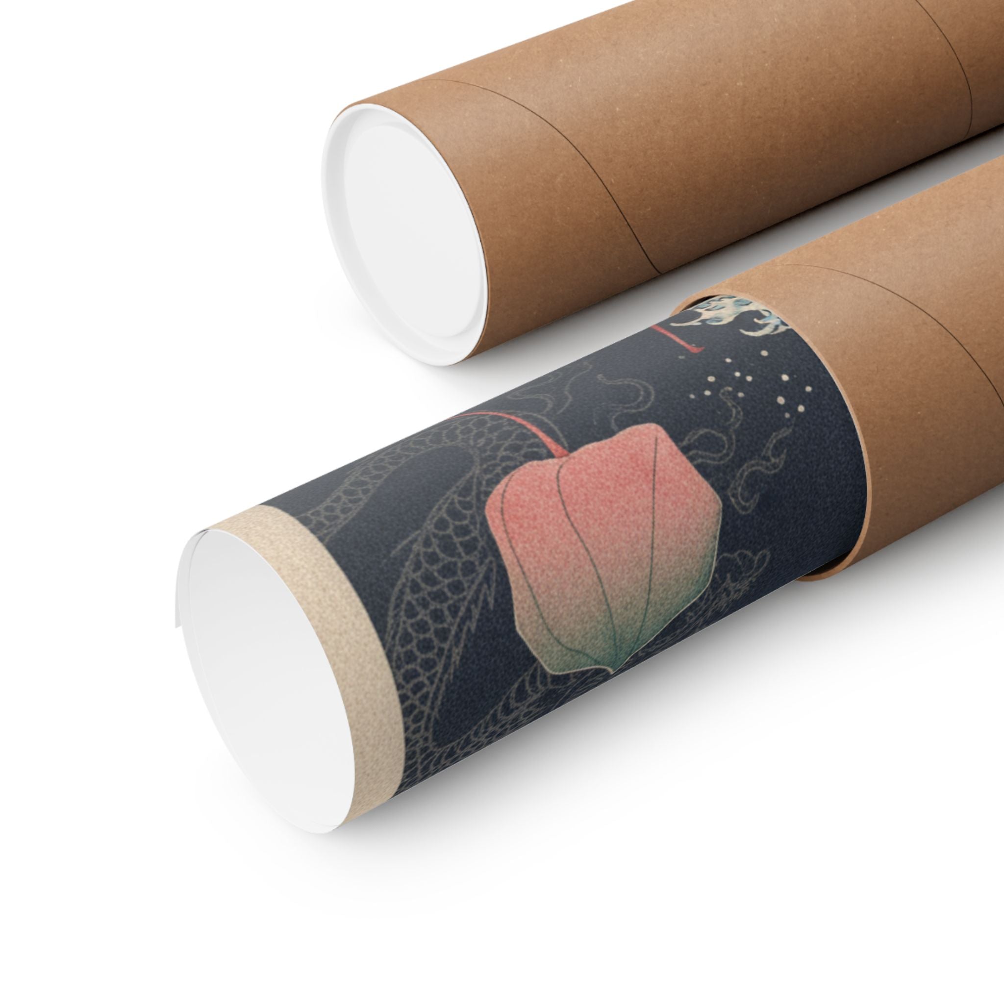 Japanese Street — Winter Cherries — Matte Poster