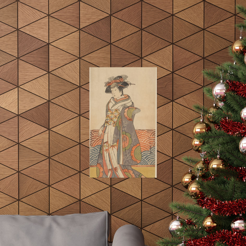 Product Marketing — The Third Segawa Kikunojo As A Woman Standing In A Room Having A Wave-Pattern Da — Matte Poster