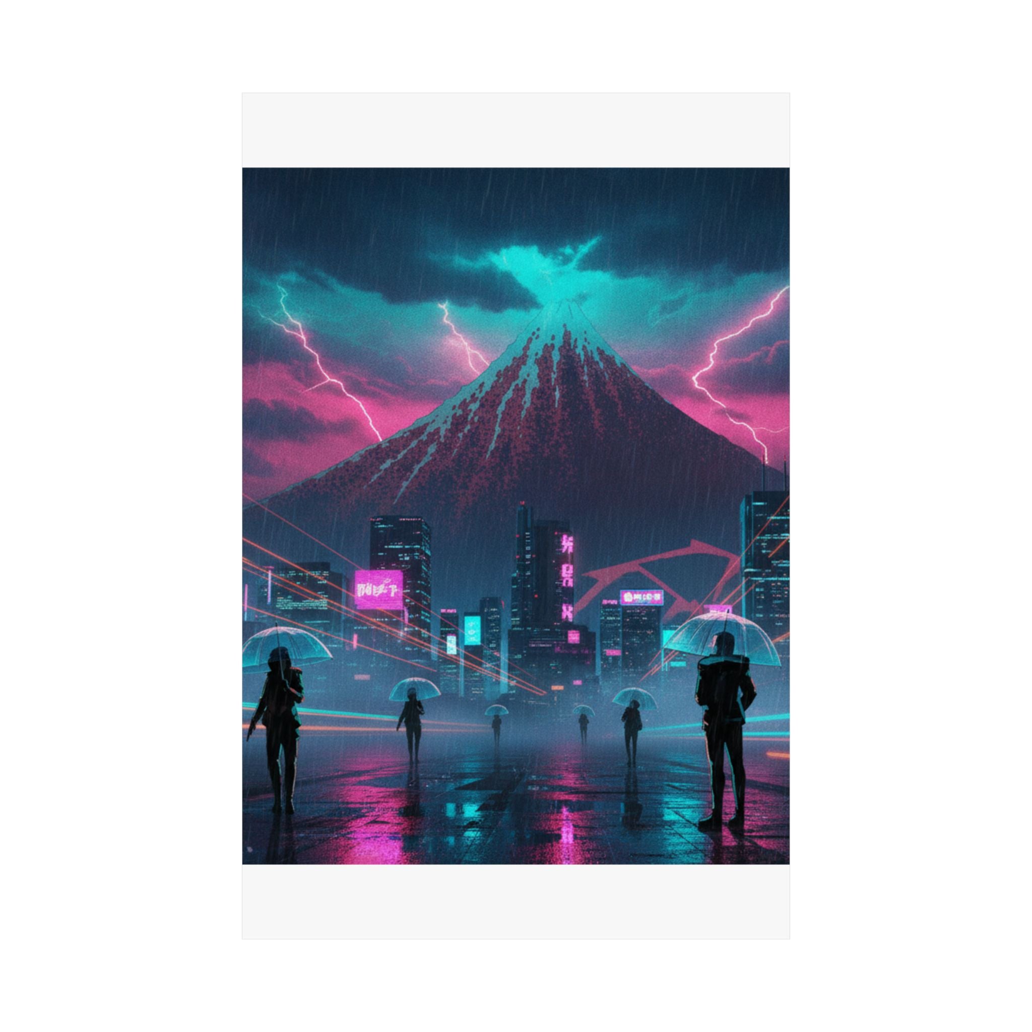 Neon Noir — Storm Below Mount Fuji (Sanka No Haku U), From The Series Thirty-Six Views Of Mo — Matte Poster