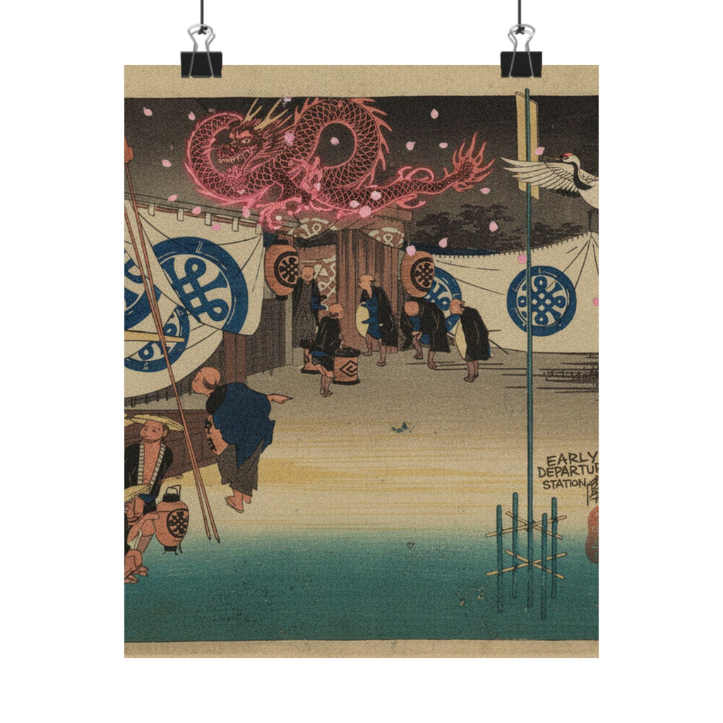 Japanese Street — Station Forty-Eight: Seki, Early Departure From The Headquarters Inn, From The F — Matte Poster