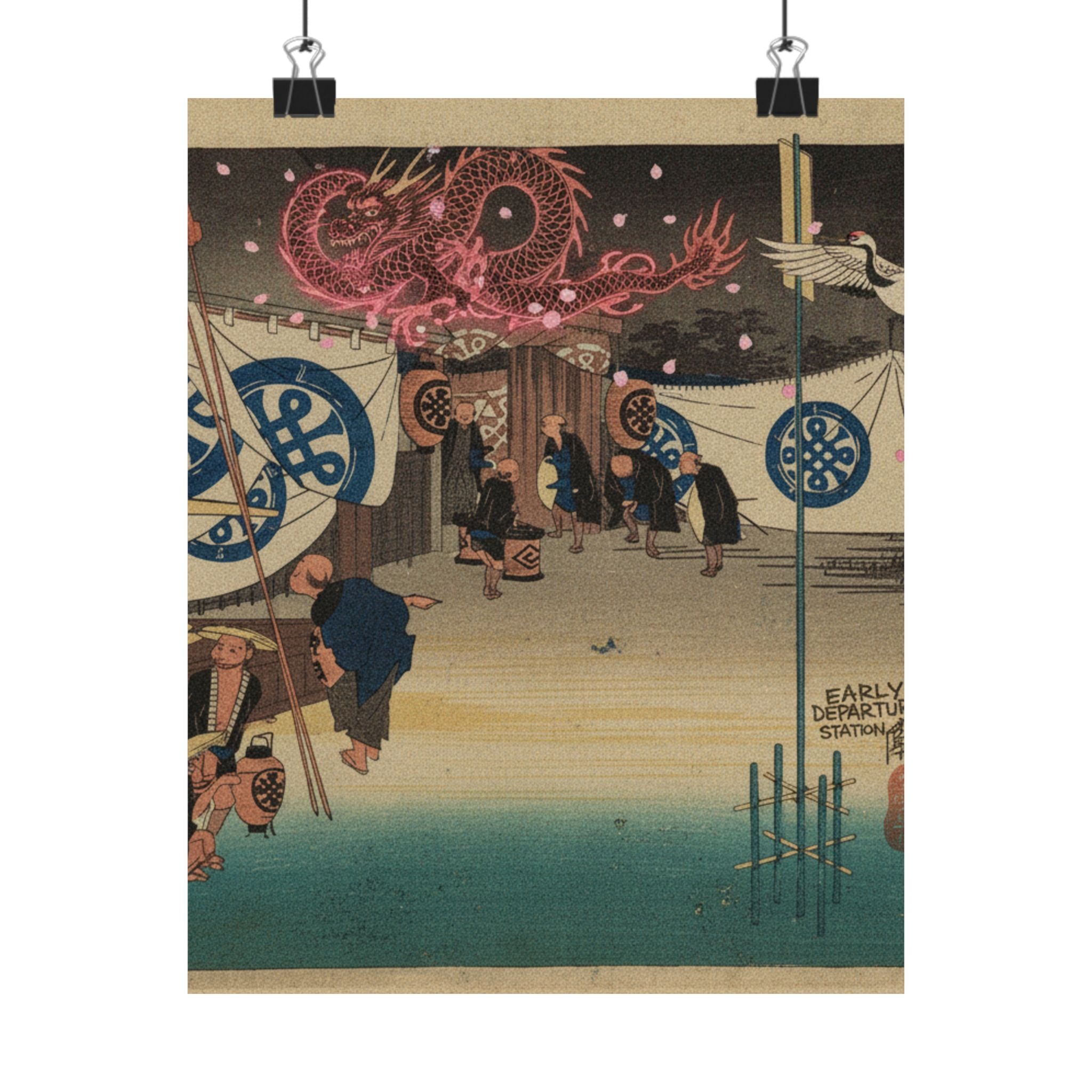 Japanese Street — Station Forty-Eight: Seki, Early Departure From The Headquarters Inn, From The F — Matte Poster