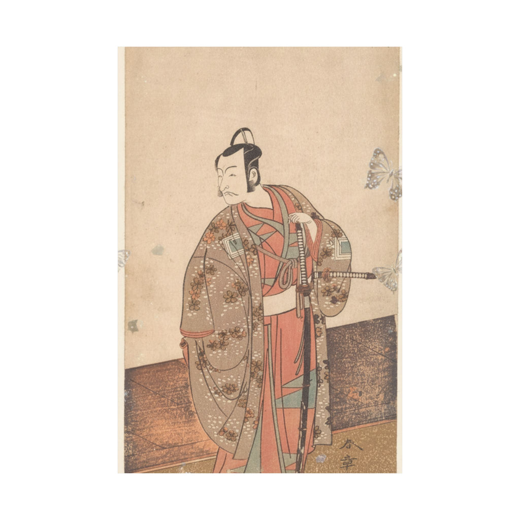 Ecommerce Main — The Actor Ichikawa Danjuro V Standing Inside Of A House And In Front Of An Engaw — Matte Poster
