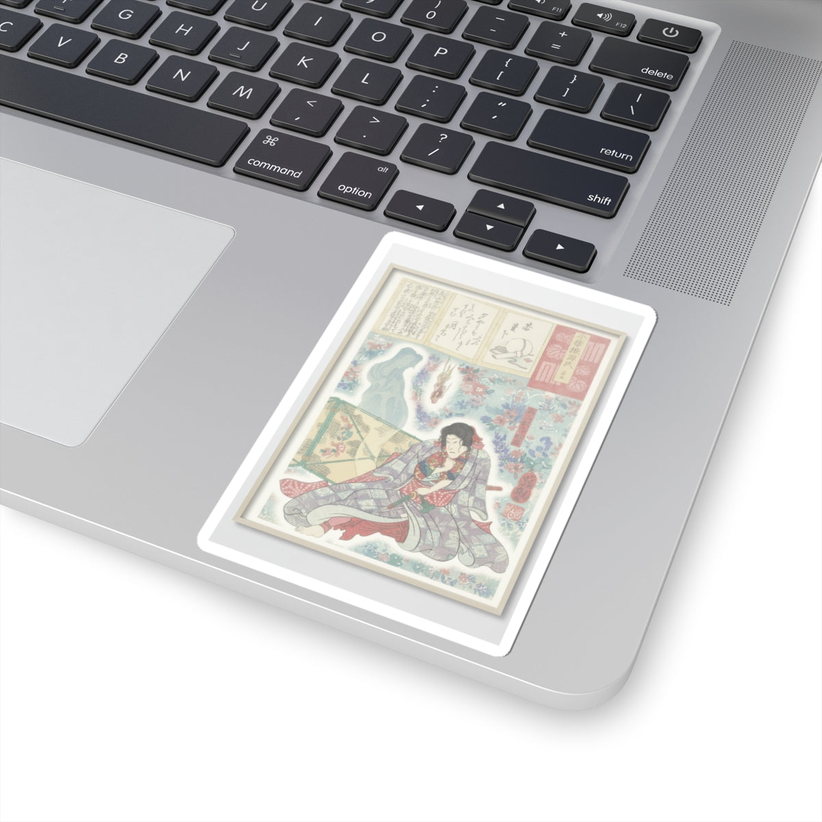 Watercolor — Toriyama Akinari Terutada With Ghost; (The Lavender Chapter) — Kiss-Cut Sticker