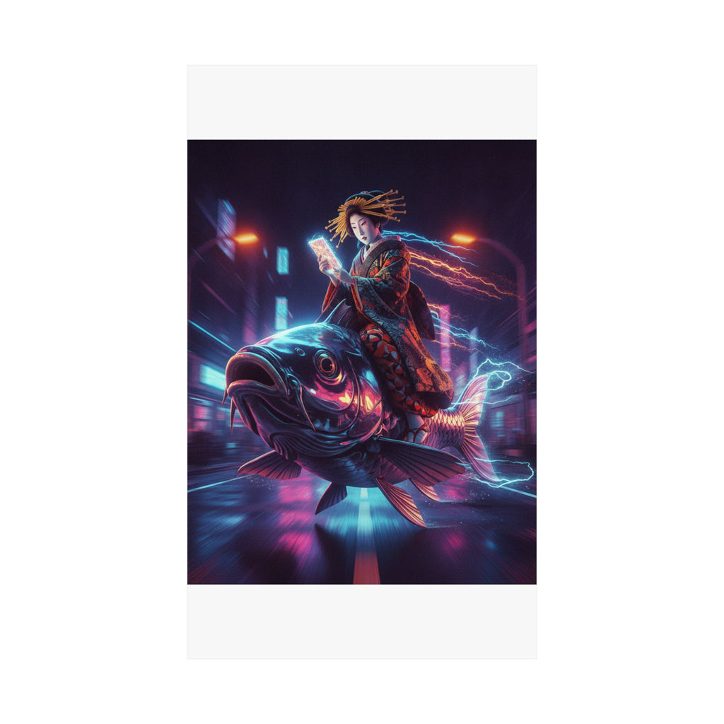 Fast Furious — Courtesan Seated On A Carp — Matte Poster