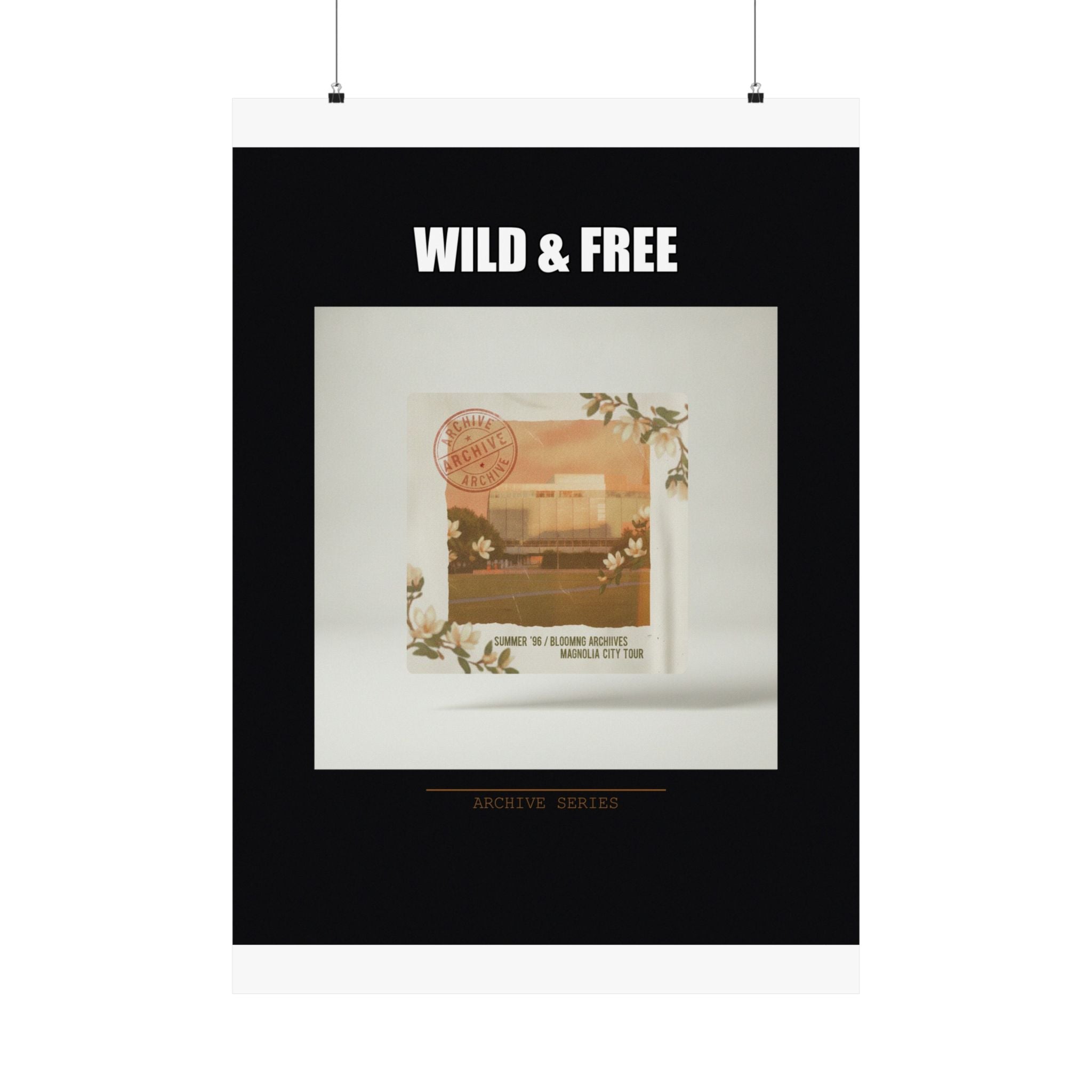 WILD & FREE Vintage Magnolia Archive Matte Poster