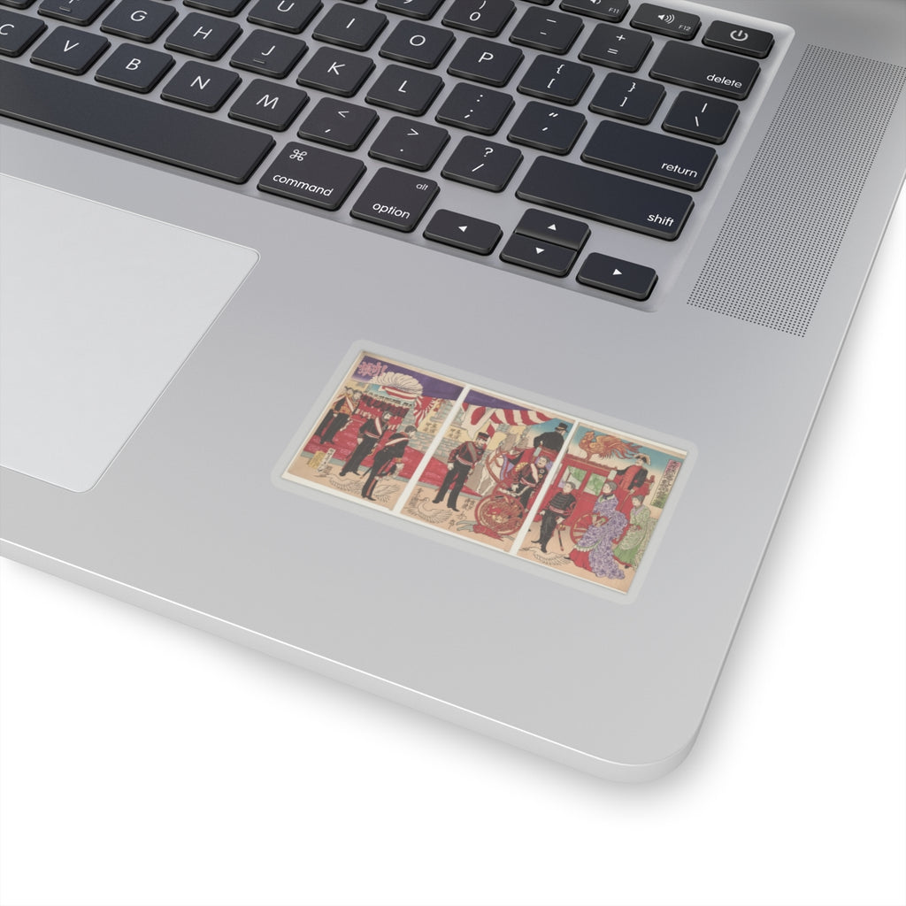 Japanese Street — Arrival Of The Emperor At Tokyo After The Victory (Russo-Japanese War) — Kiss-Cut Sticker