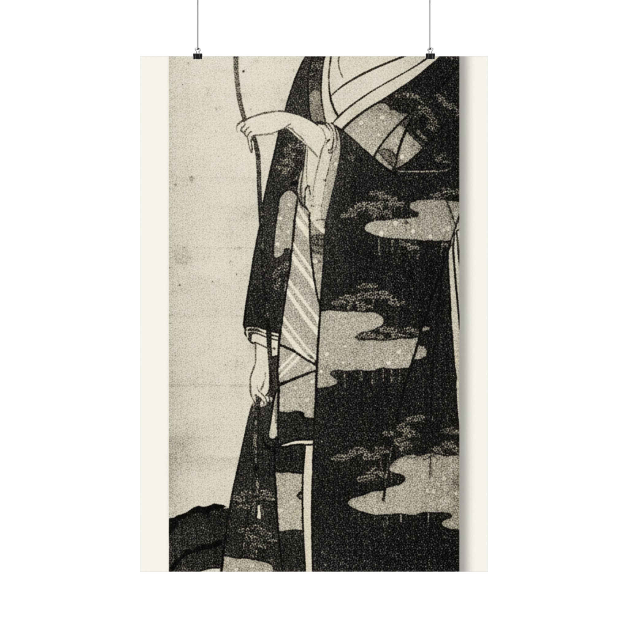 Ecommerce Main — A Woman Playing With A Monkey Which Has Climbed A Tree — Matte Poster
