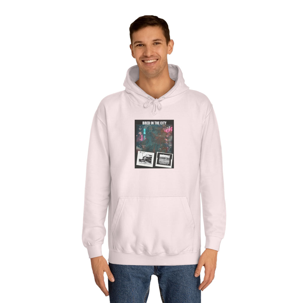 Bred In The City Neon Car Polaroid Collage Hoodie