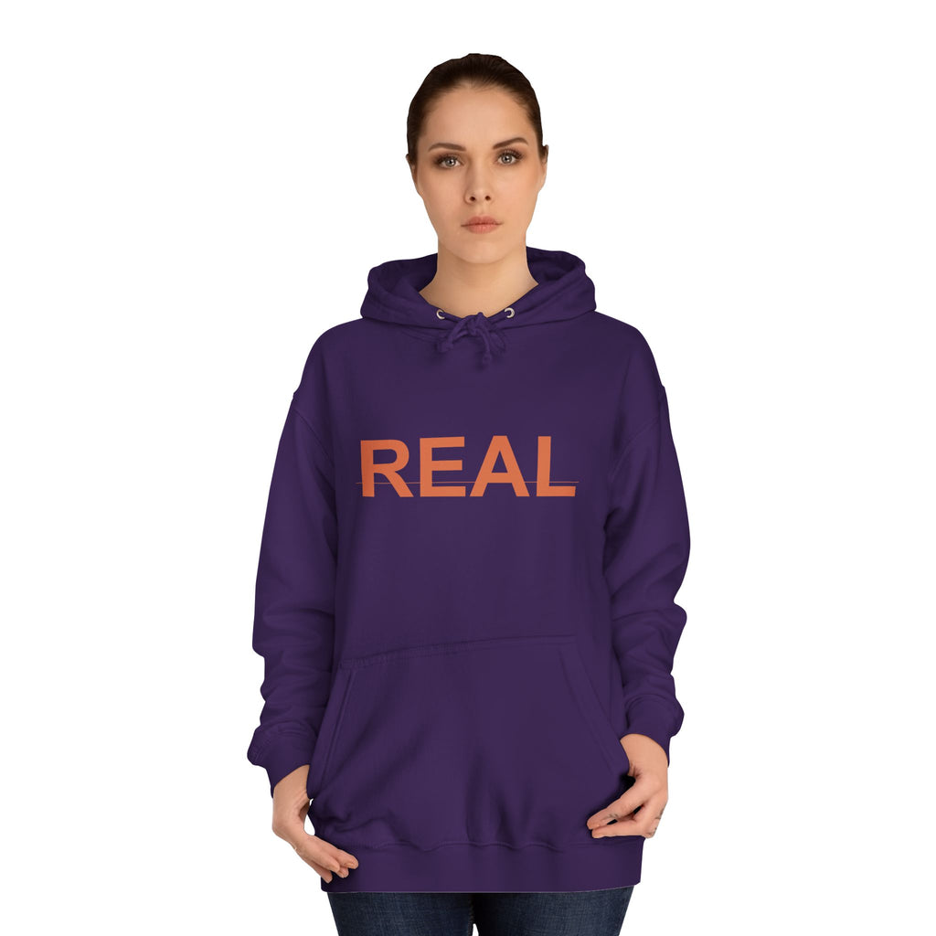 REAL Bold Burnt-Orange Minimal Typography Hoodie
