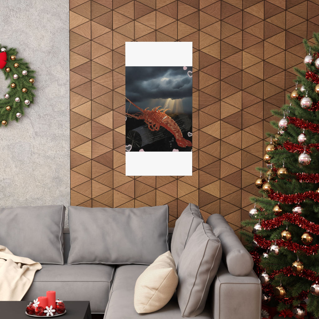 Dramatic Storm — Lobster On A Piece Of Charcoal — Matte Poster