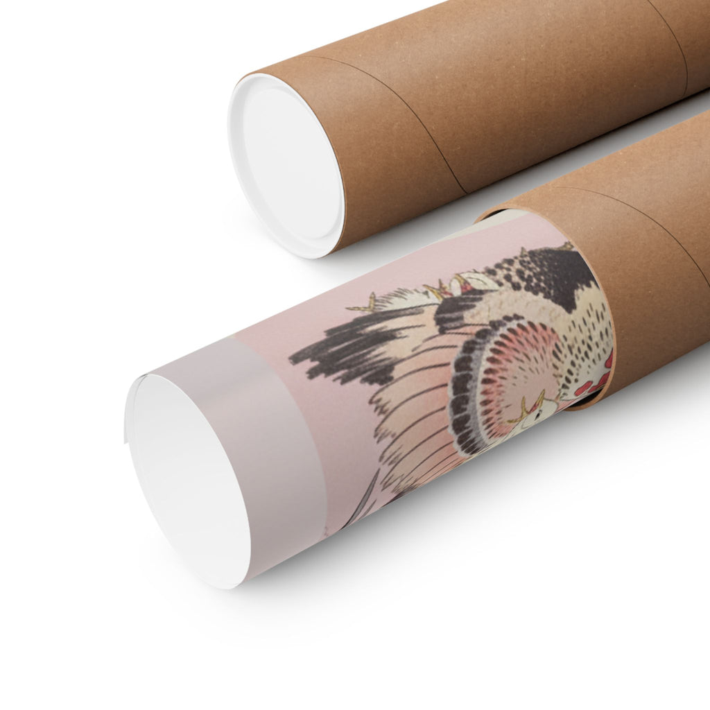 Product Marketing — Rooster, Hen And Chicken With Spiderwort — Matte Poster