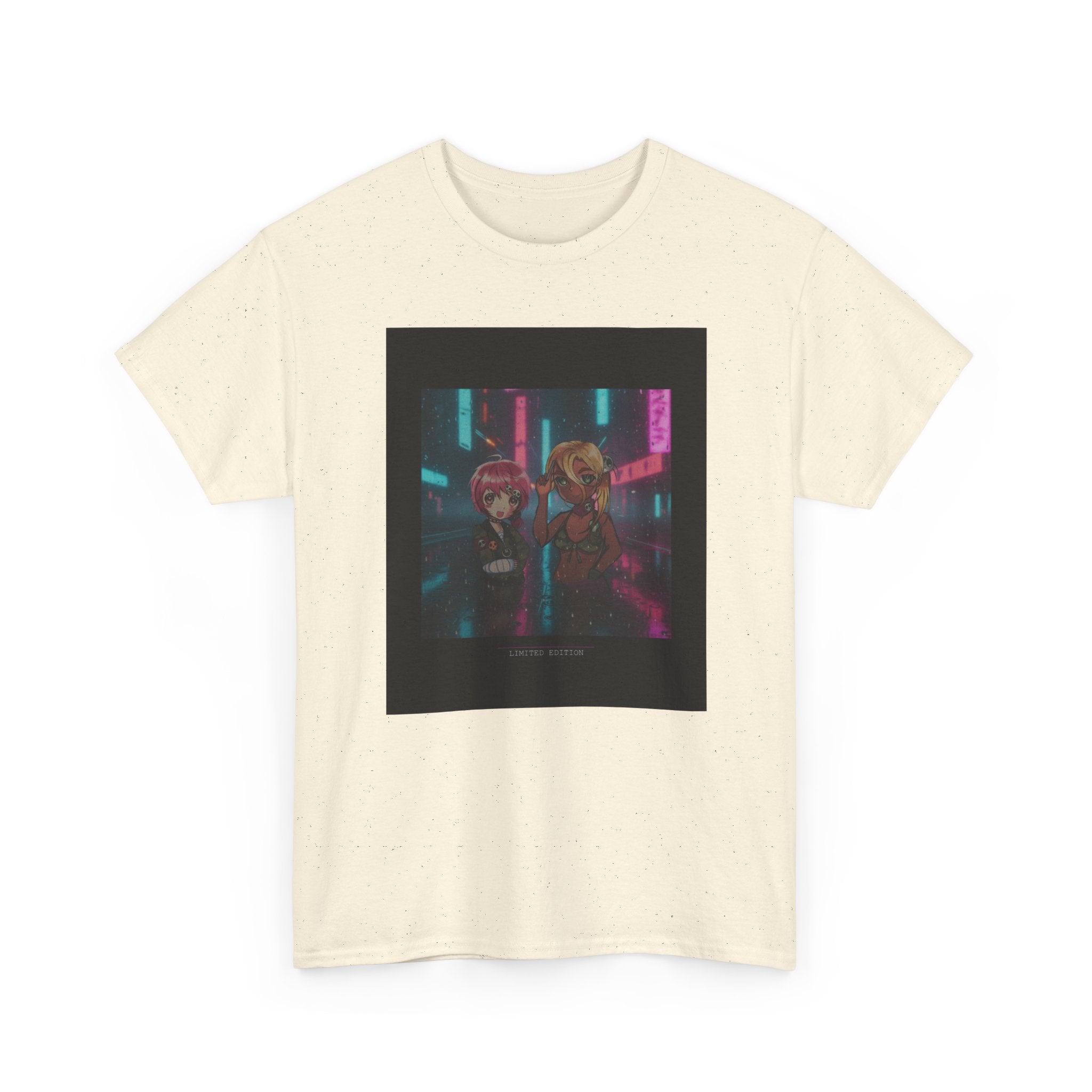 Neon Alley Anime Duo Cyberpunk Night Graphic Tee