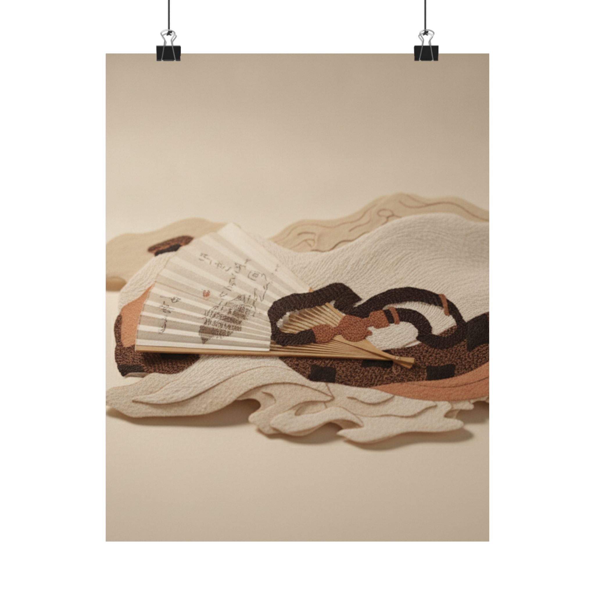 Product Marketing — Belt And Fan On A Piece Of Cloth — Matte Poster