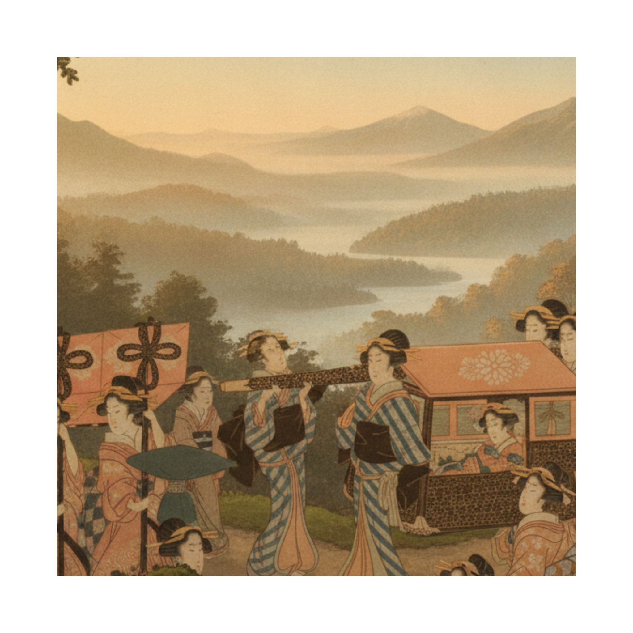 Scenic Nature — Promenade Of Famous Beauty Escorted By Many Female Attendants — Matte Poster