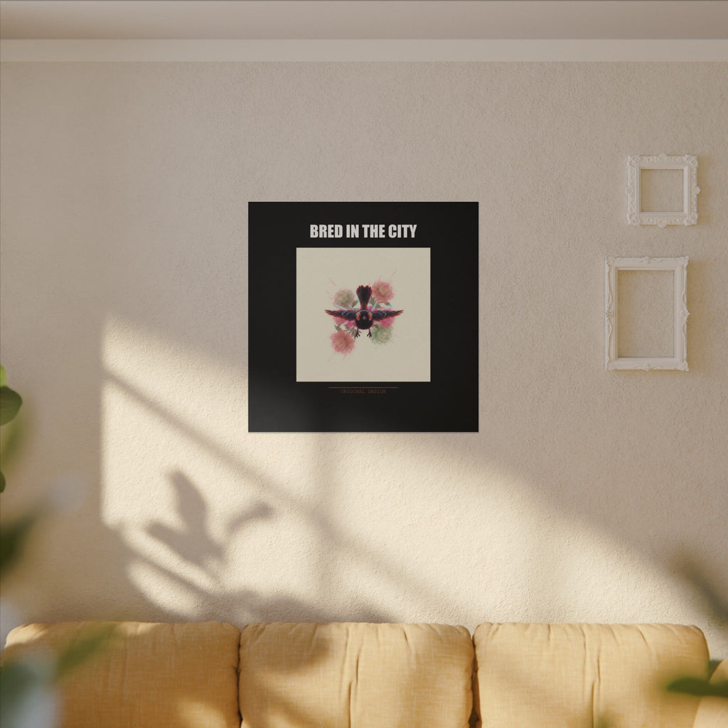 BRED IN THE CITY Flying Bird & Roses Matte Canvas