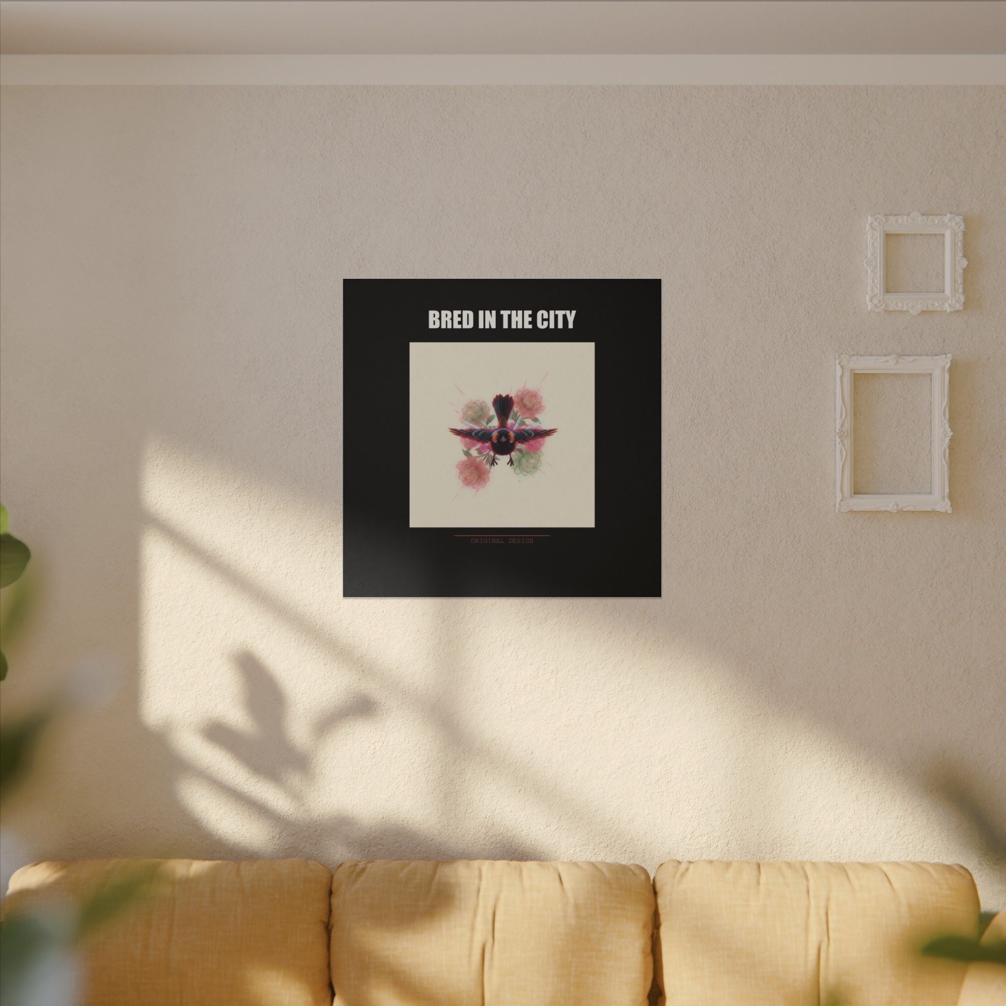 BRED IN THE CITY Flying Bird & Roses Matte Canvas