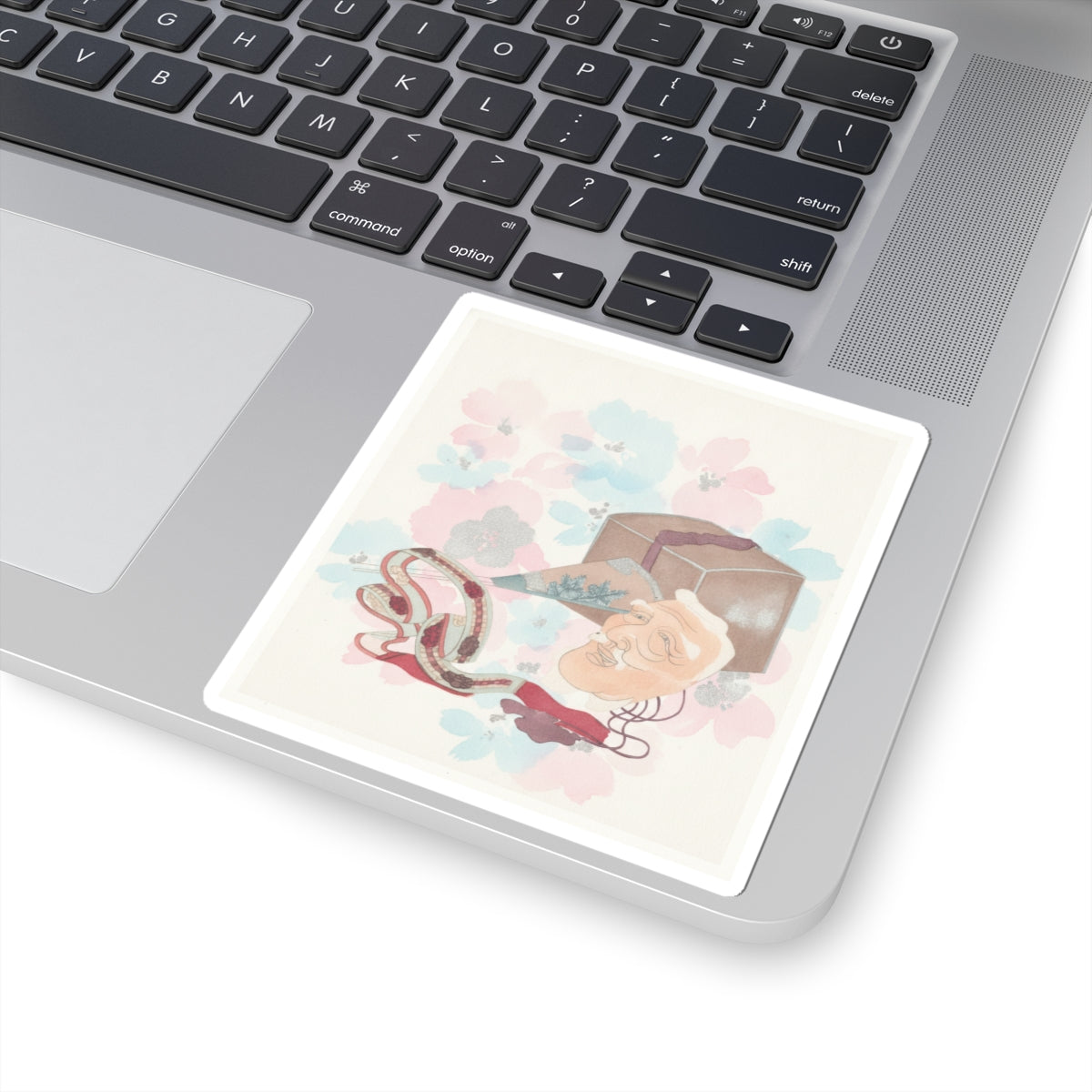 Watercolor — Mask And Other Objects For The Noh Dance — Kiss-Cut Sticker