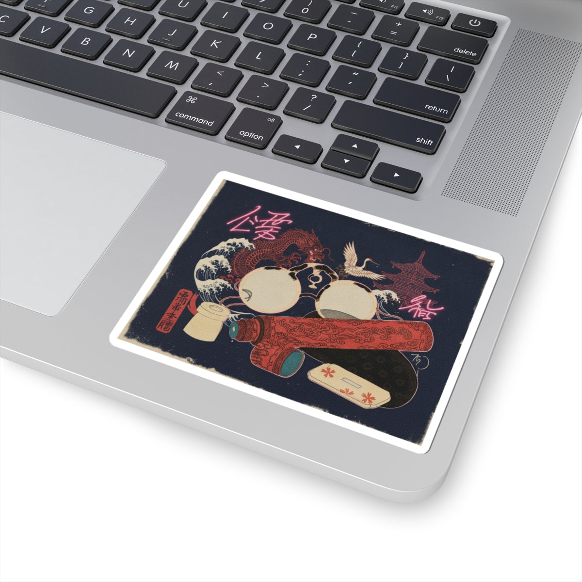 Japanese Street — Spectacles And Telescope With Cases — Kiss-Cut Sticker