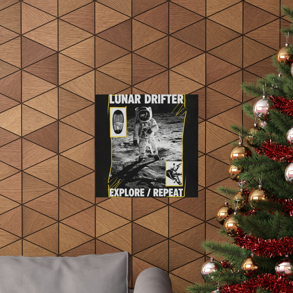 Lunar Drifter Explore / Repeat Astronaut Streetwear Poster