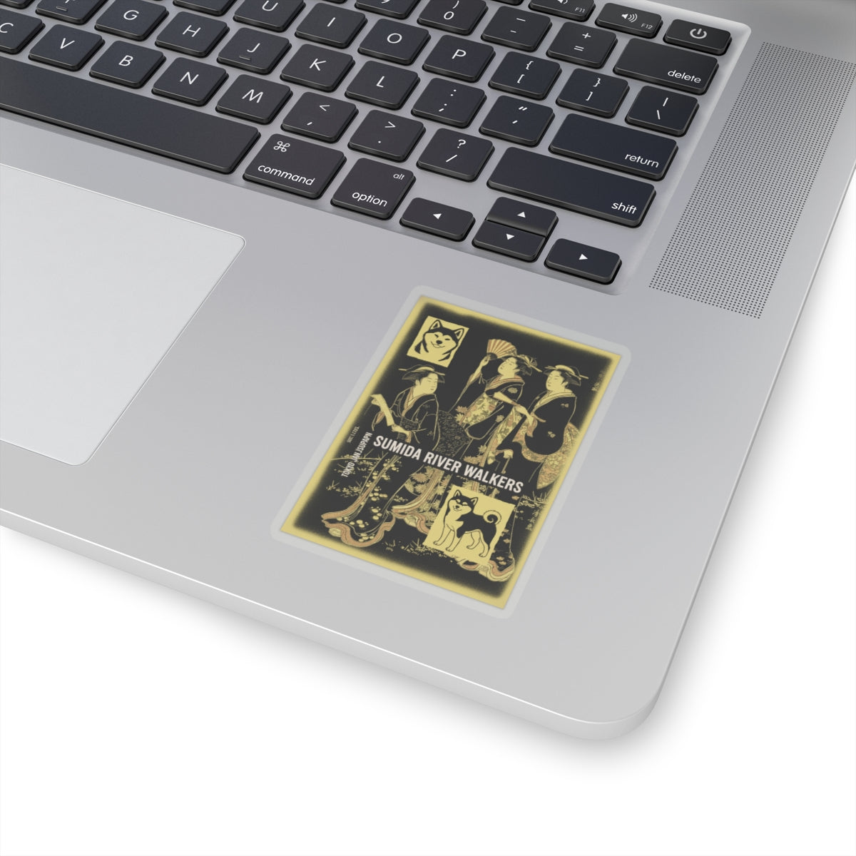 Streetwear Collage — Three Young Women Strolling On The Bank Of The Sumida River — Kiss-Cut Sticker