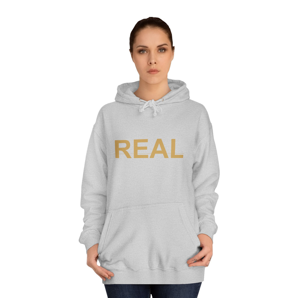 REAL Gold Block Letter Minimalist Statement Hoodie