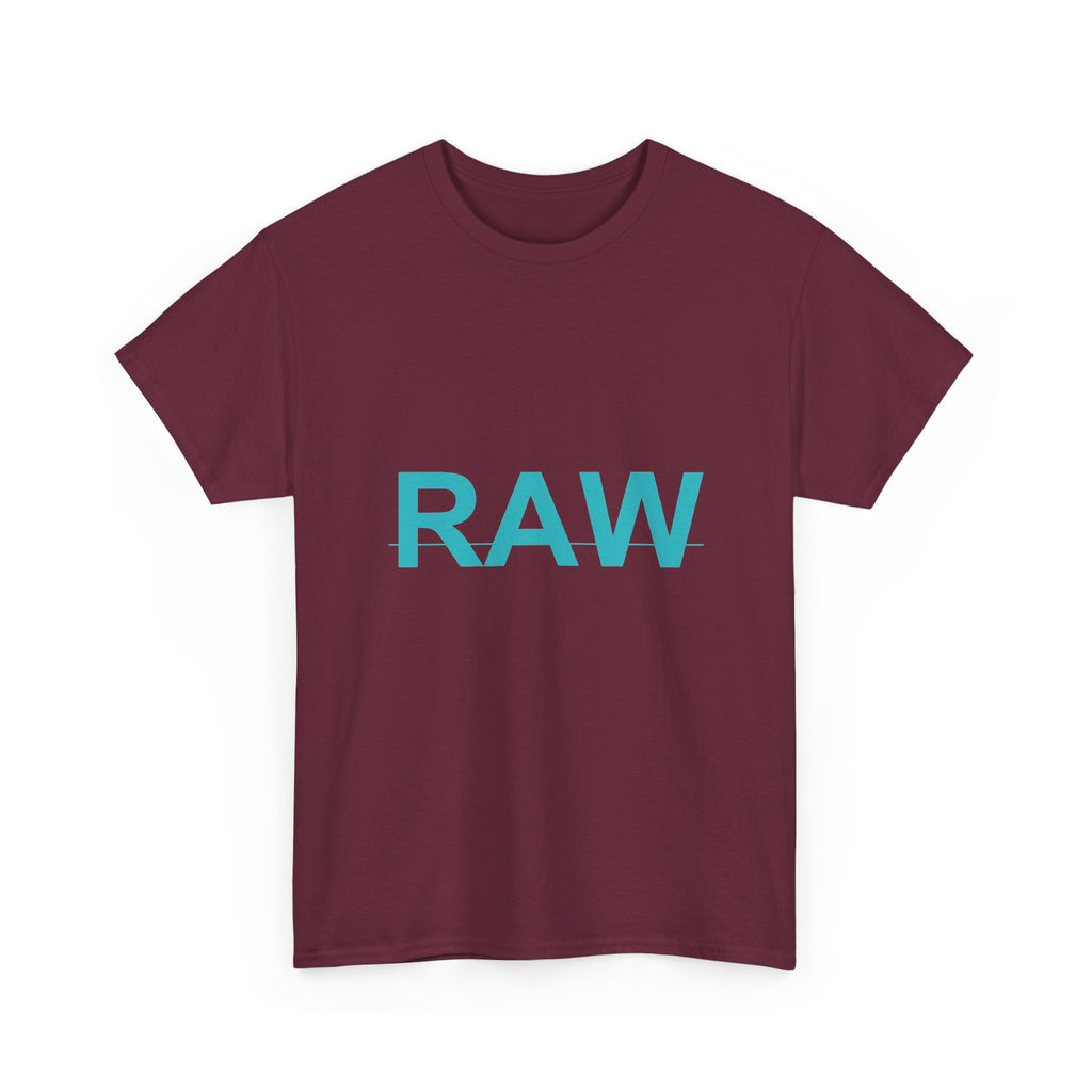 RAW Teal Block Letter Minimalist Statement Tee