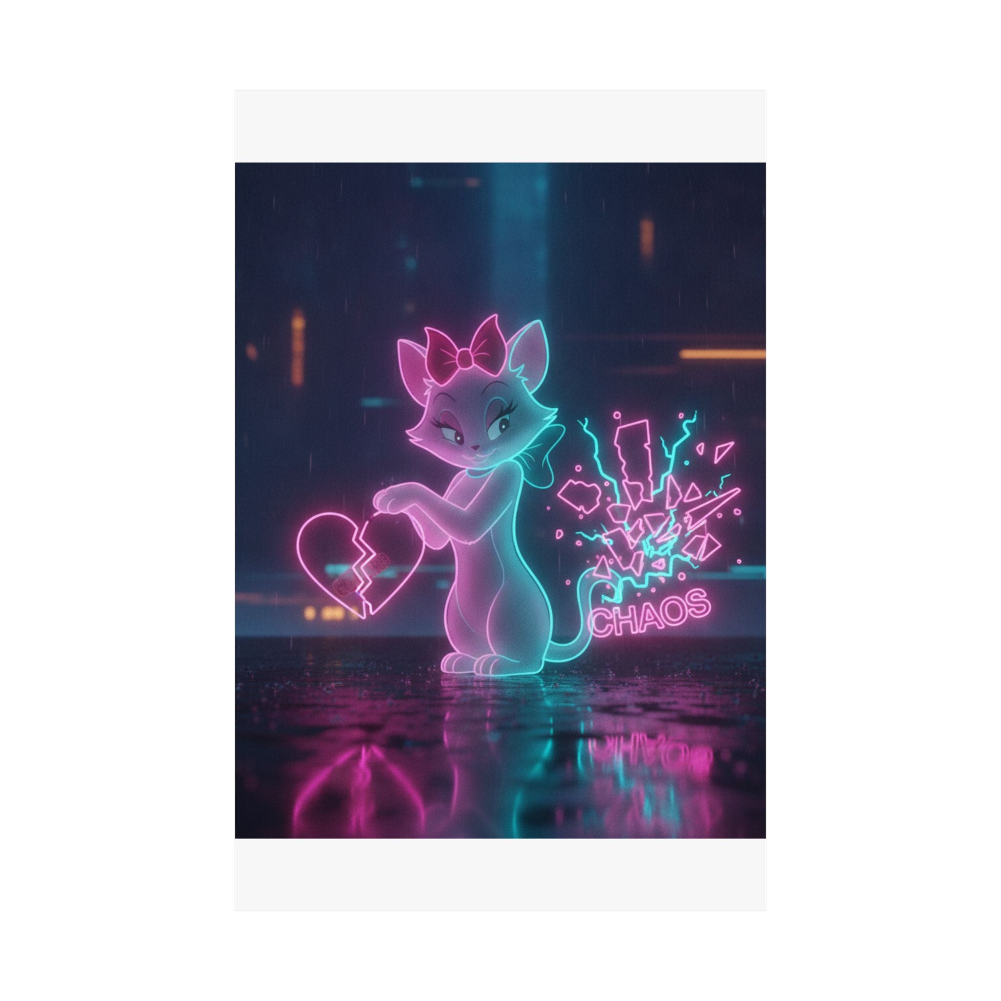 Neon Noir — Cat — Matte Poster