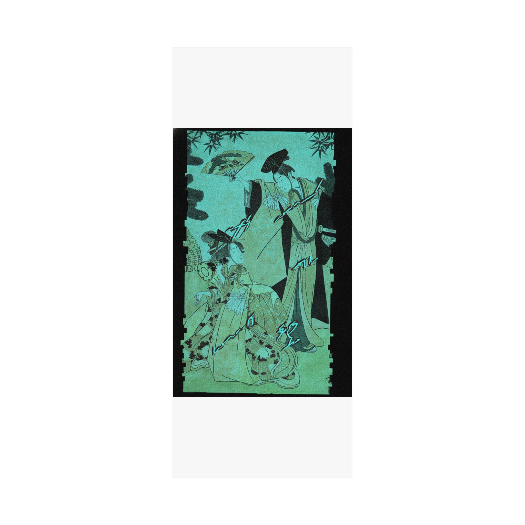 Glitch Culture — Young Lady With Drum And Man With Fan Saluting Her — Matte Poster