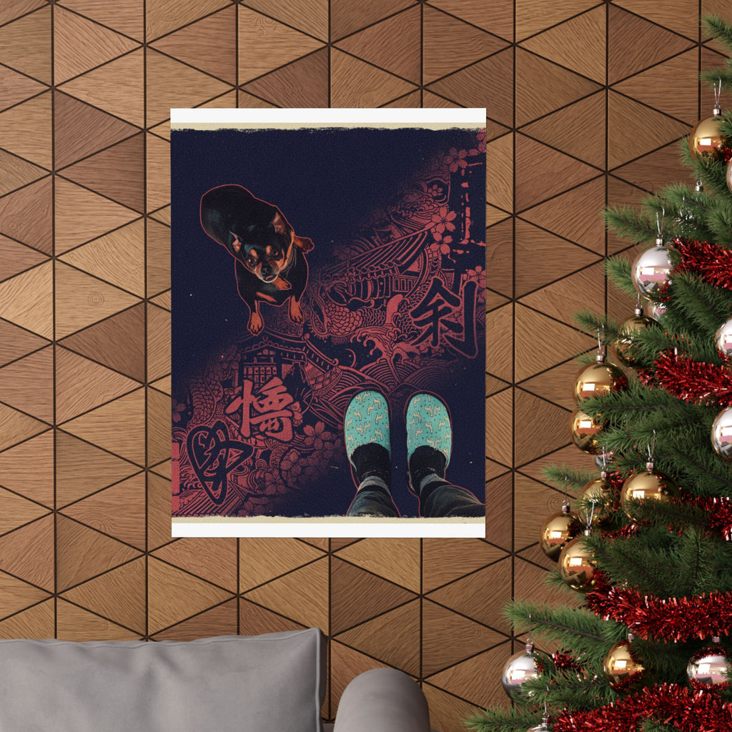 Japanese Street — Dog — Matte Poster