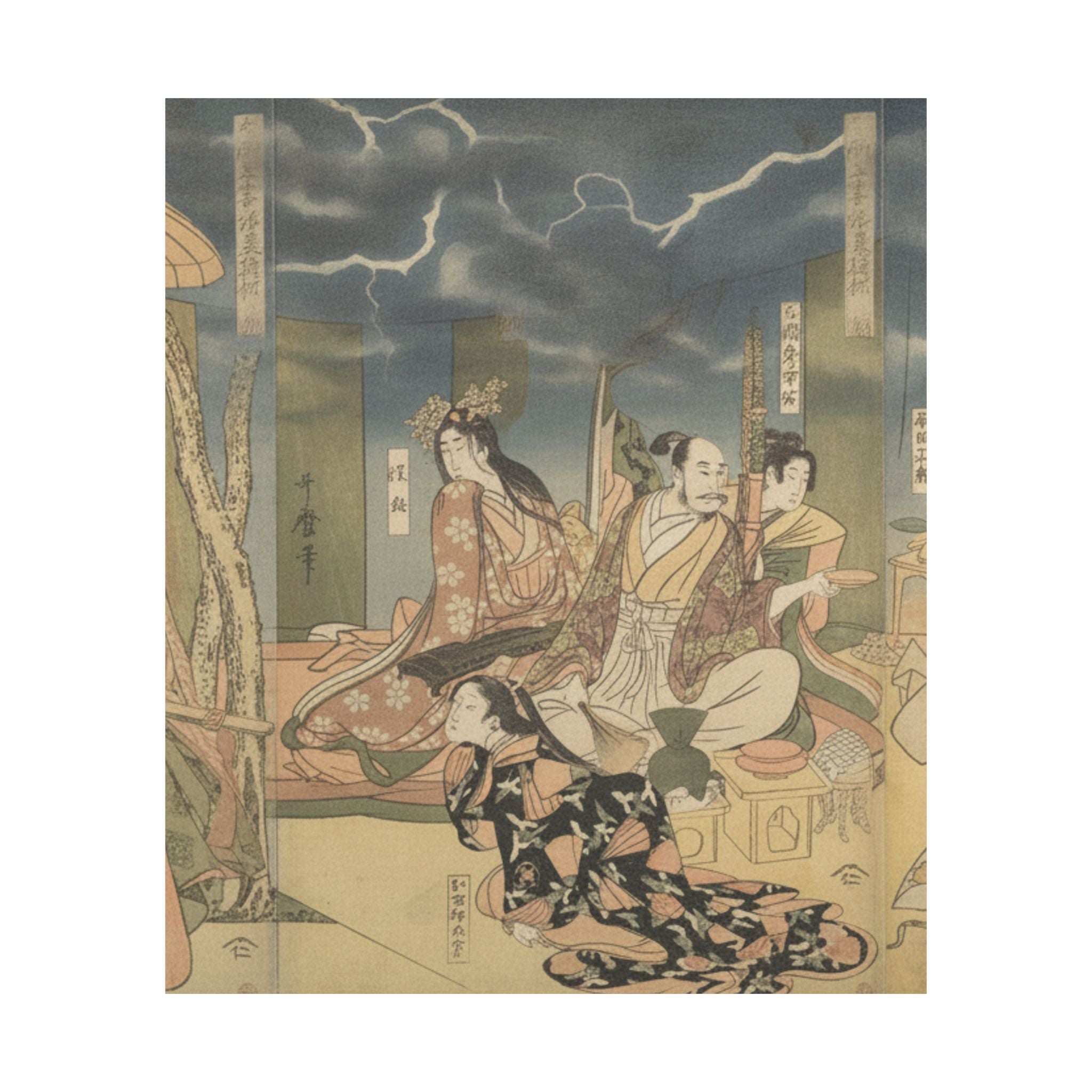 Dramatic Storm — A View Of The Pleasures Of The Taiko And His Five Wives At Rakutō — Matte Poster
