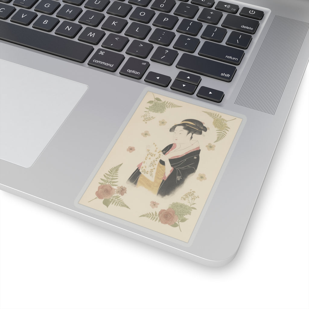 Botanical — The Lady Tomimoto Toyohina Reading A Letter — Kiss-Cut Sticker