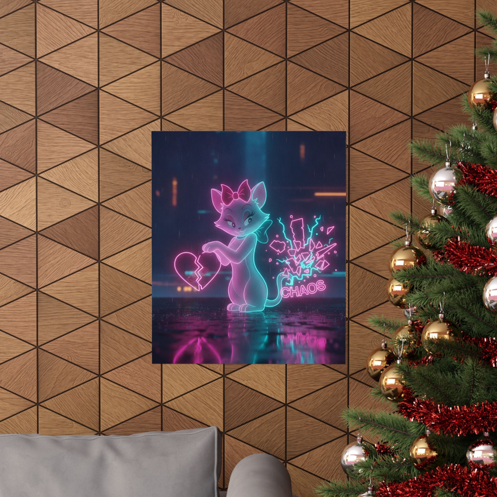 Neon Noir — Cat — Matte Poster
