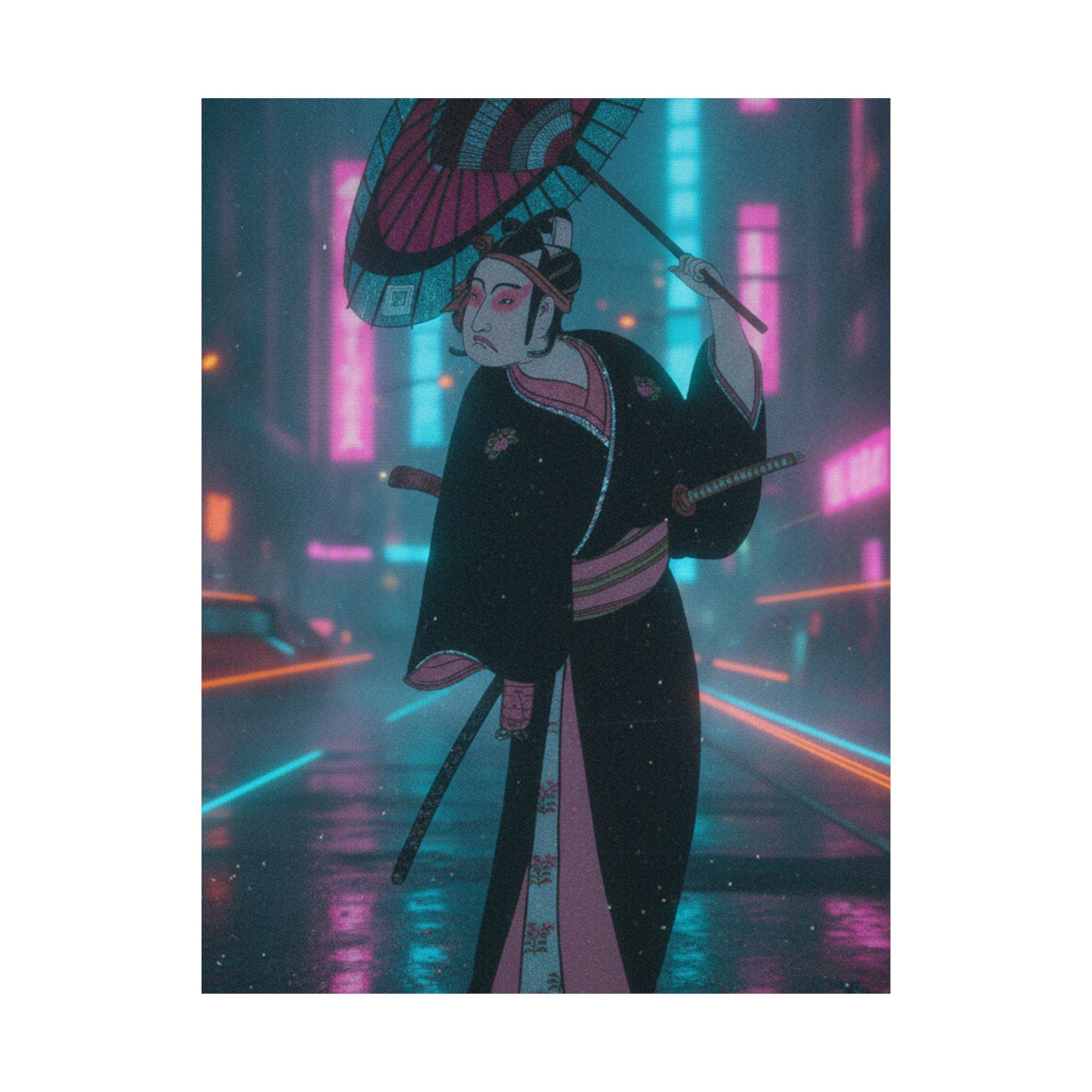 Neon Noir — The Third Ichikawa Yaozo In The Role Of The Otokodate Sukeroku — Matte Poster