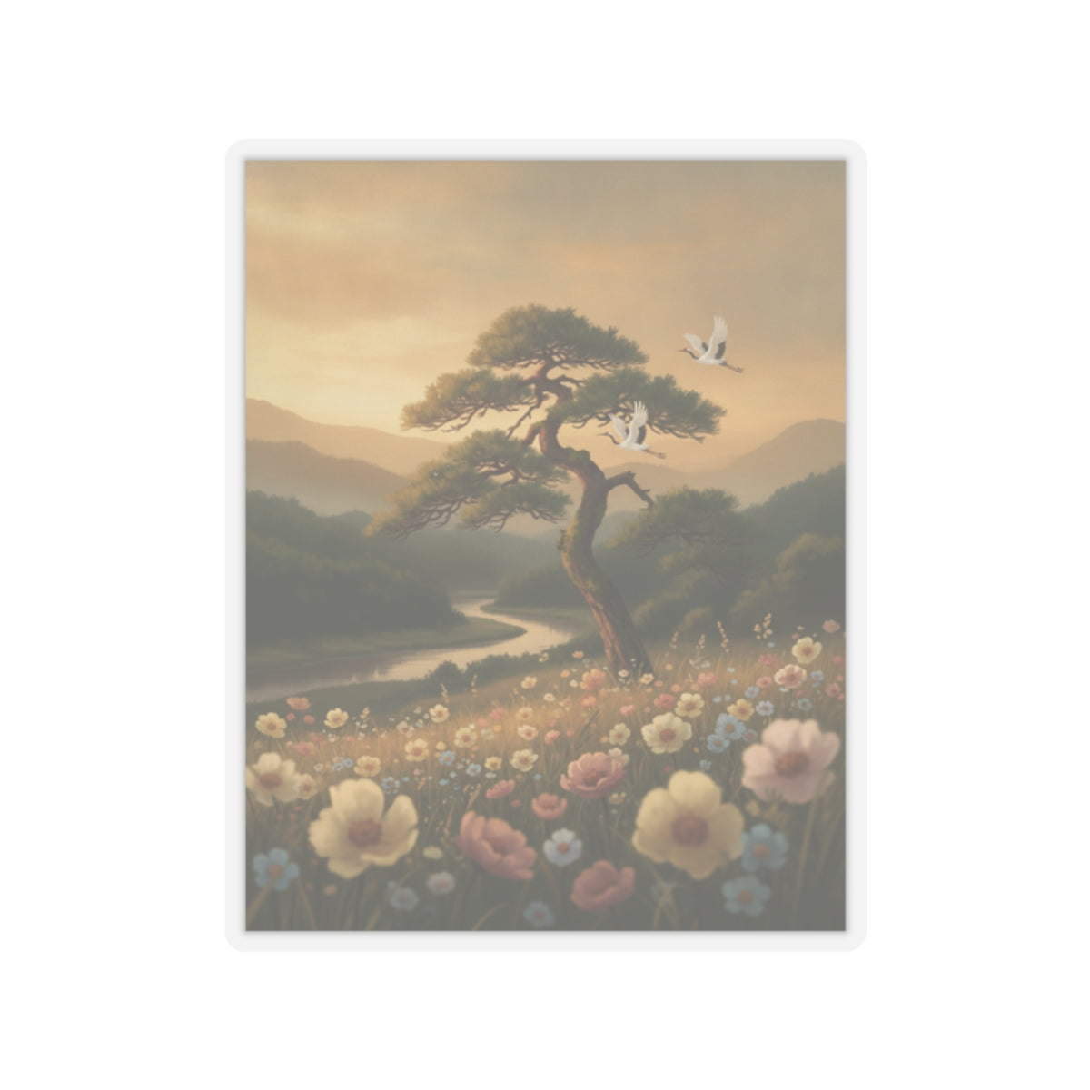 Scenic Nature — Picture Book Of Amusements Of The Eastern Capital (Ehon Azuma Asobi) — Kiss-Cut Sticker