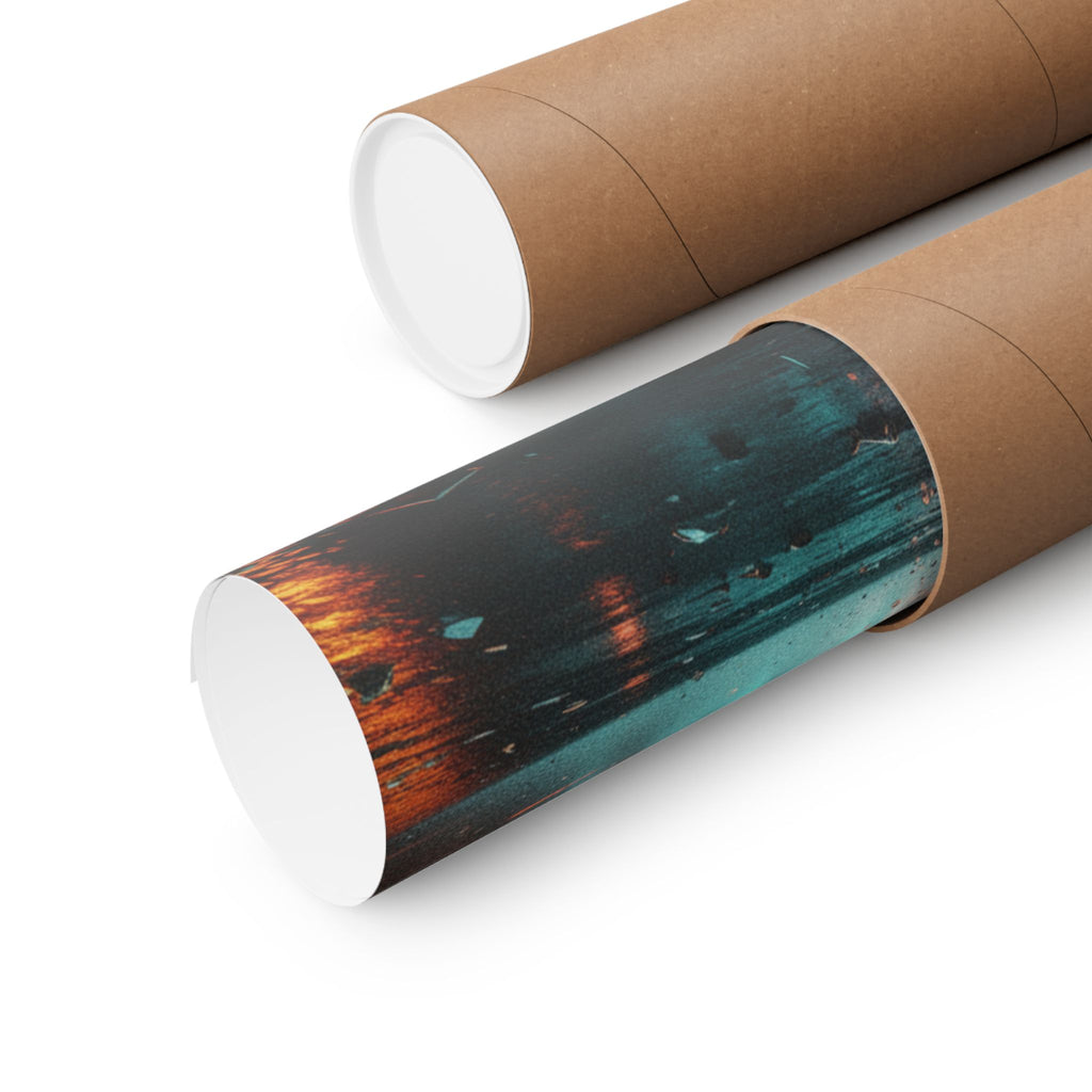 Fast Furious — Red Carp Ascending A Waterfall — Matte Poster