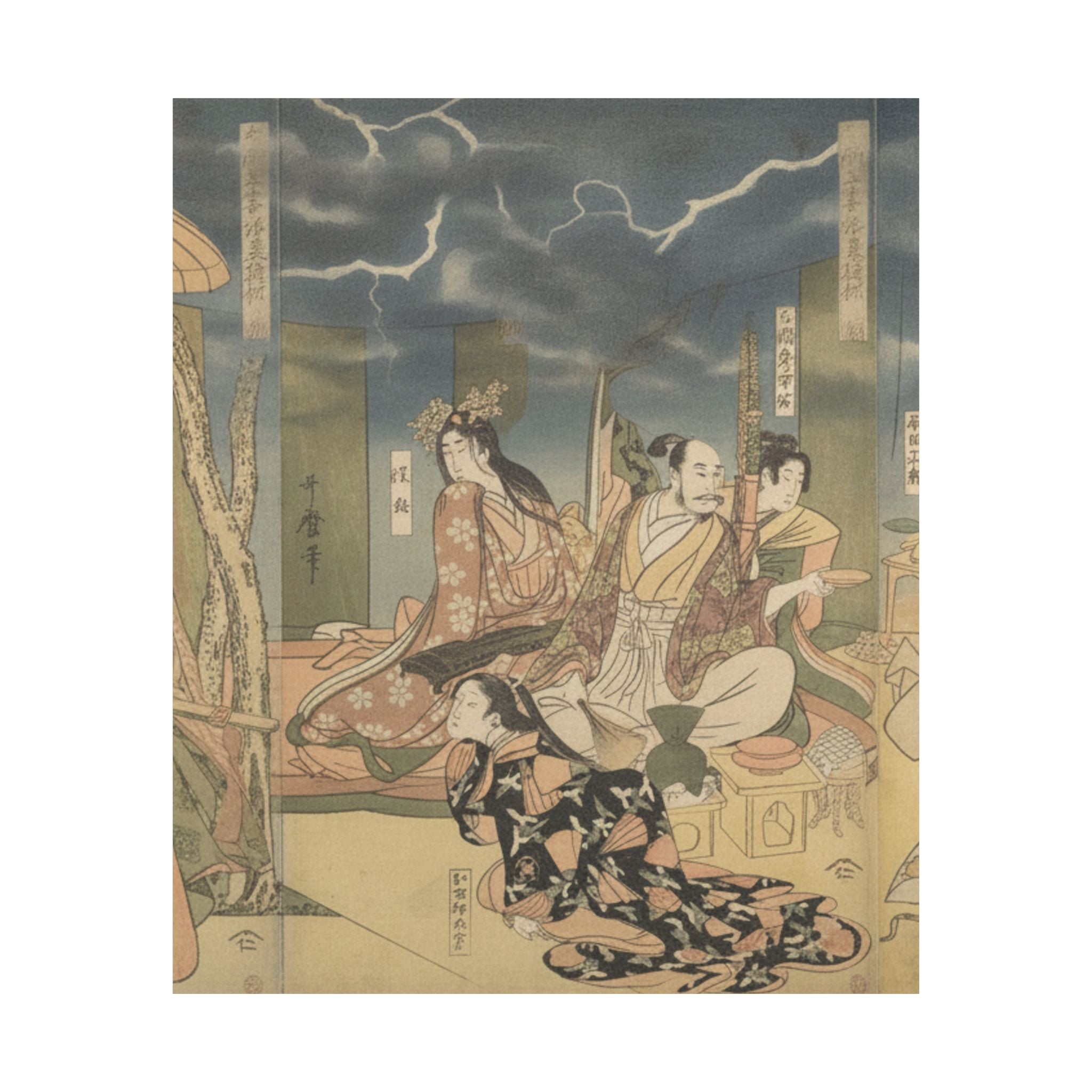 Dramatic Storm — A View Of The Pleasures Of The Taiko And His Five Wives At Rakutō — Matte Poster