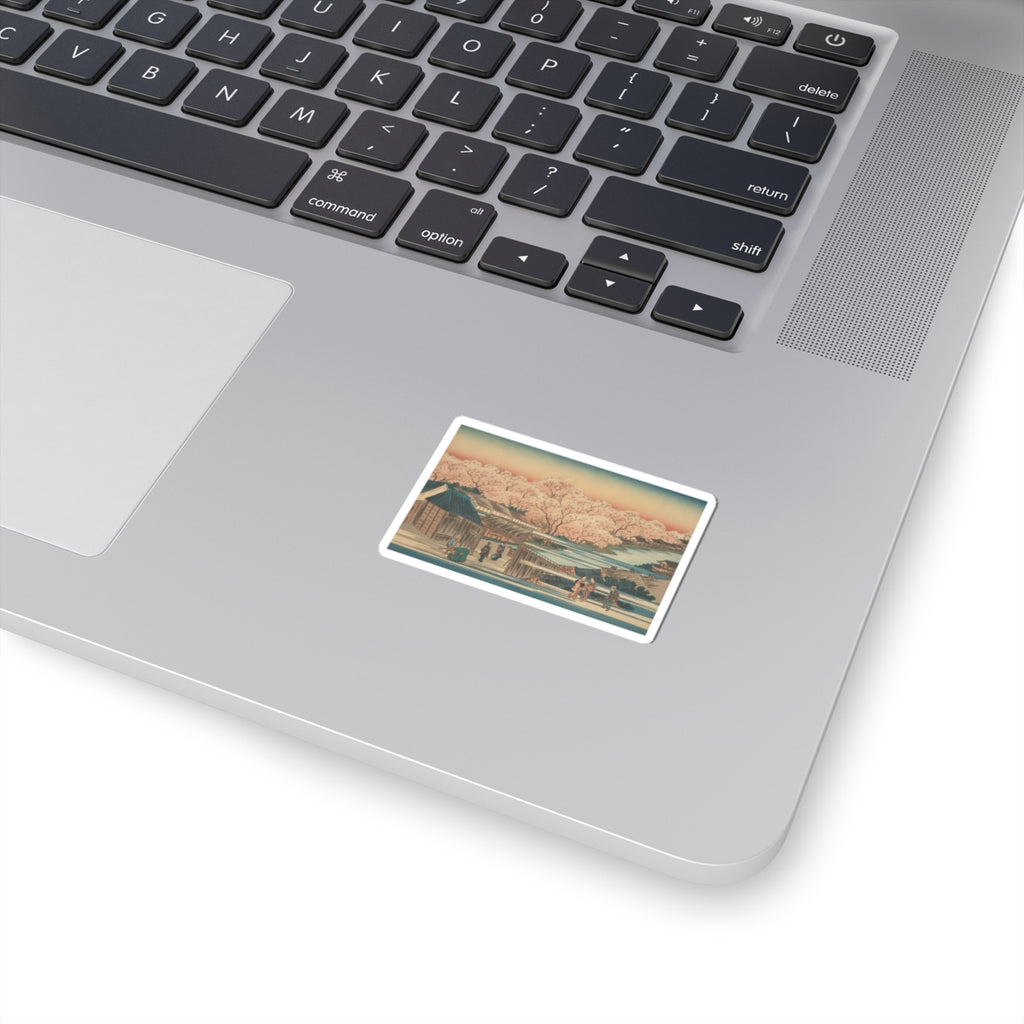 Scenic Nature — Morning Cherries At Yoshiwara — Kiss-Cut Sticker