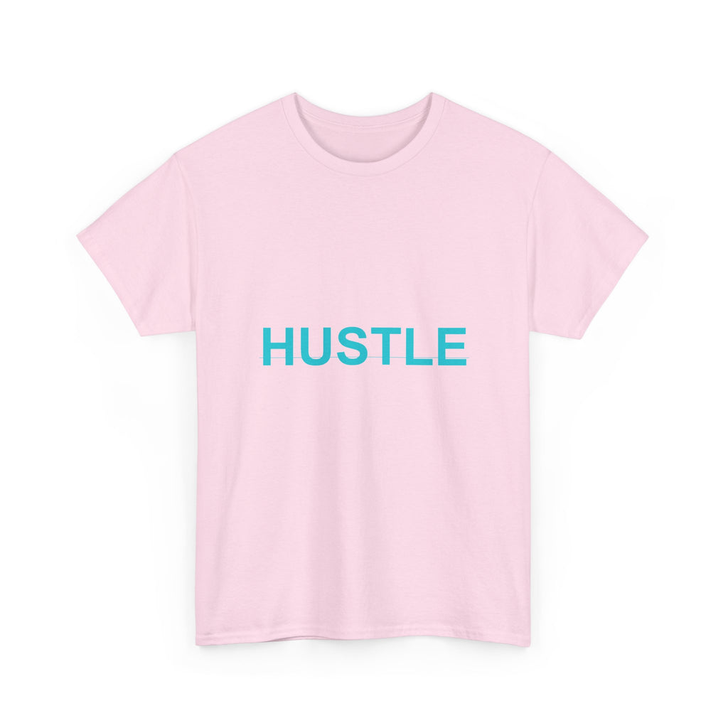 HUSTLE Bold Cyan Wordmark Minimal Graphic Tee
