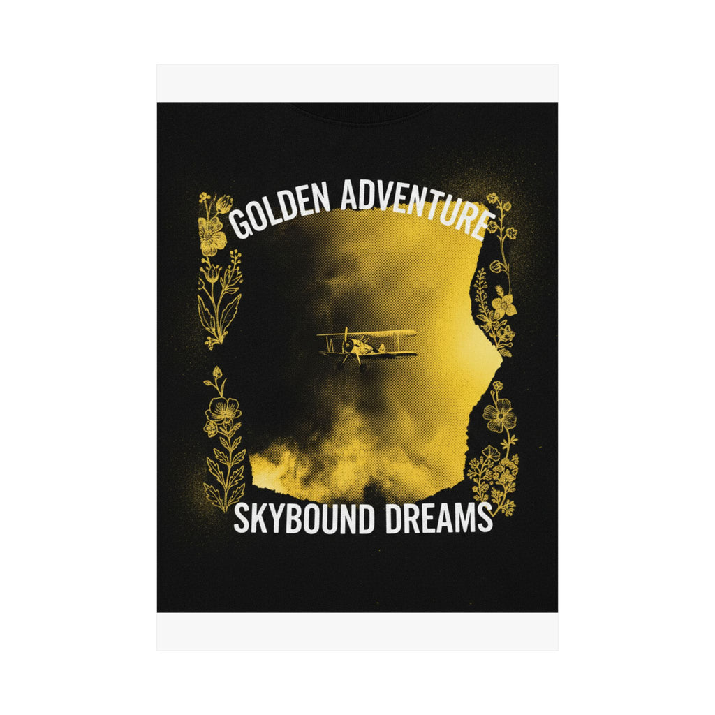 Golden Adventure Skybound Dreams Biplane Art Poster