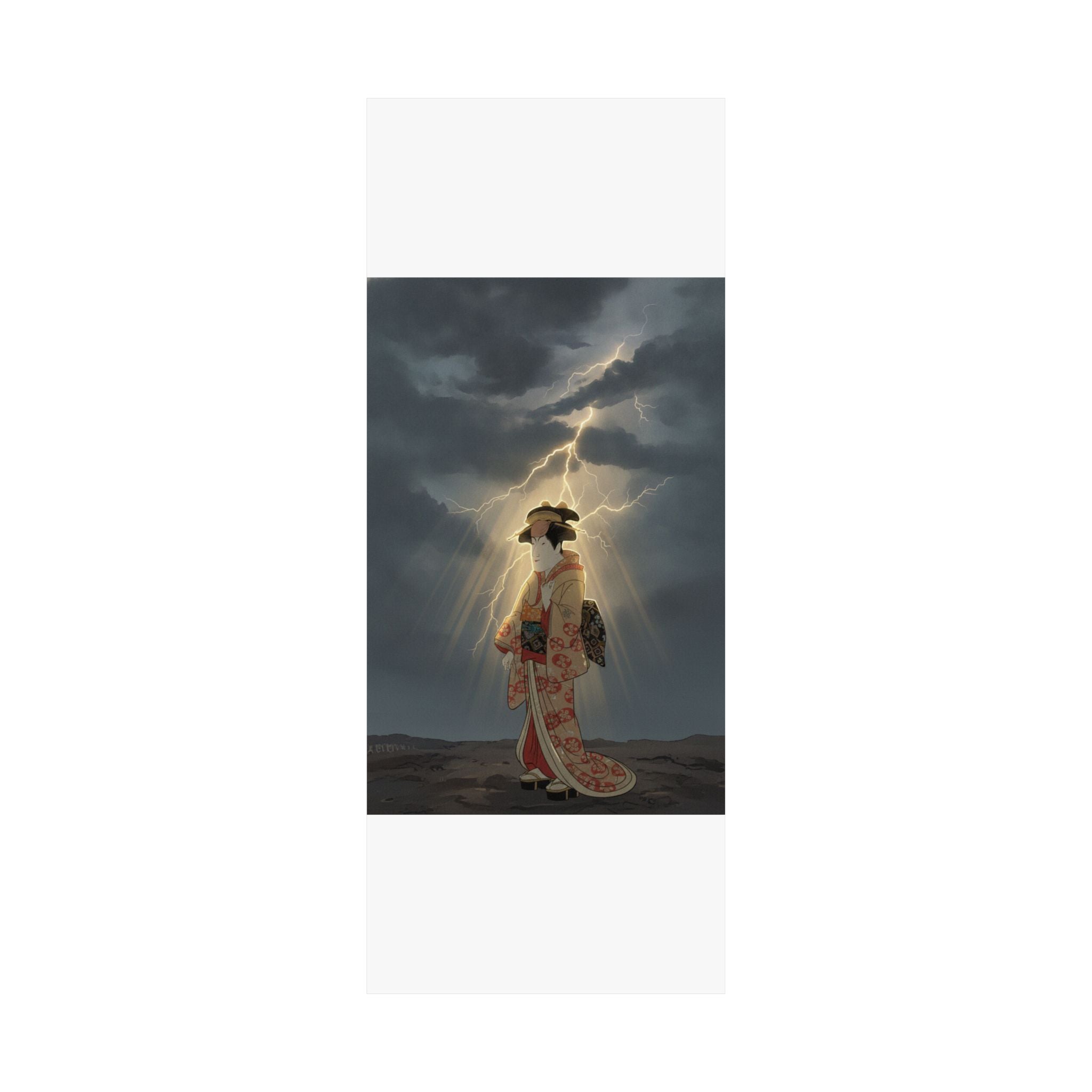 Dramatic Storm — Nakayama Tomisaburō As Miyagino In The Play "Katakiuchi Noriyaibanashi" — Matte Poster