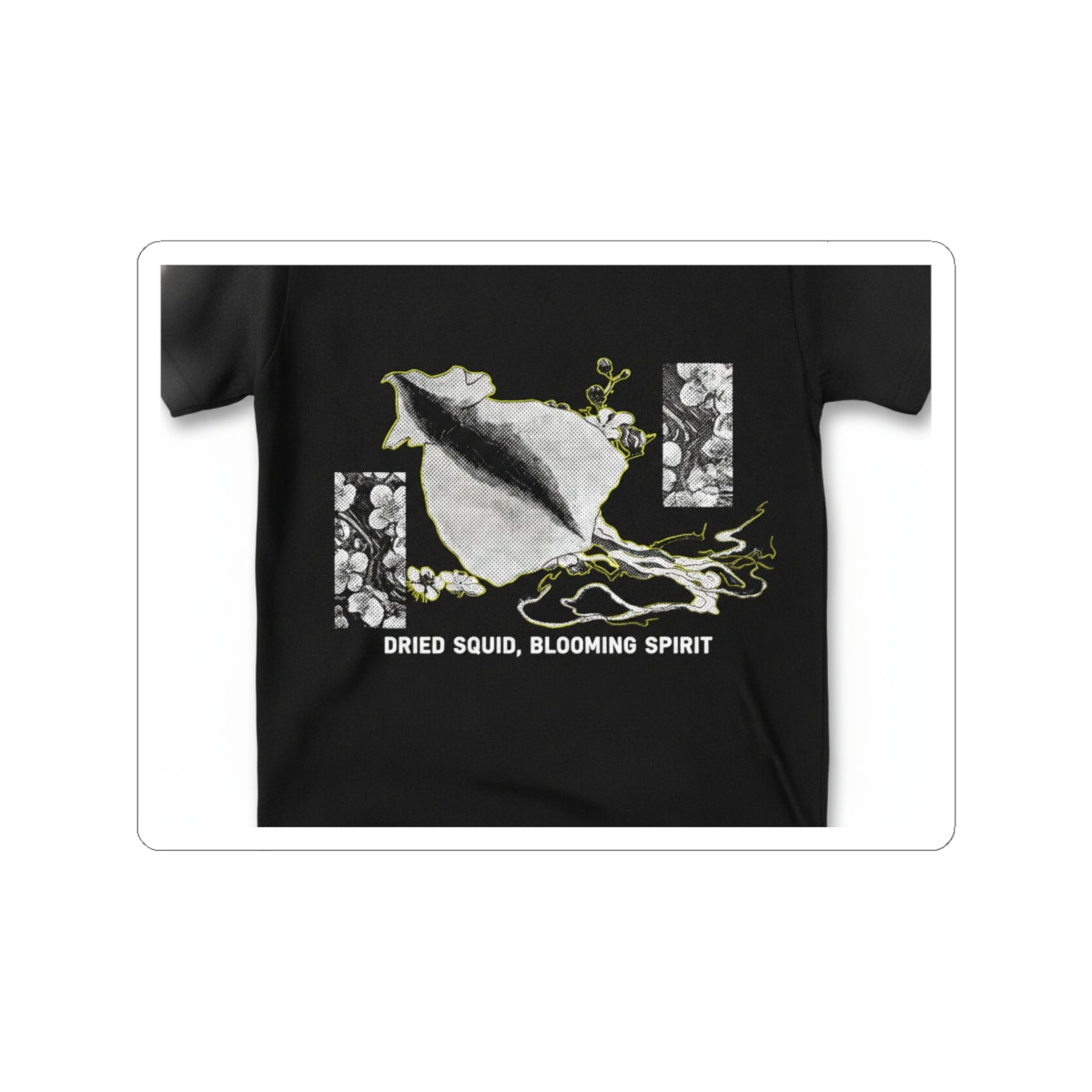 Streetwear Collage — Dried Cuttle-Fish And Plum Blossoms — Kiss-Cut Sticker